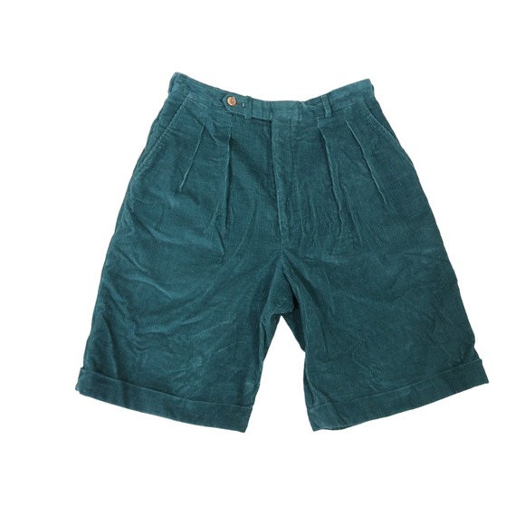 Vintage Pants - Vintage 90s Corbin Threads dark green corduroy trouser shorts 10